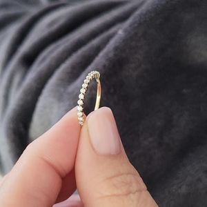10k yellow gold Moissanite half eternity band. Sz 7